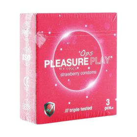 Prezervative Ops Pleasure Play Strawberry - 3buc